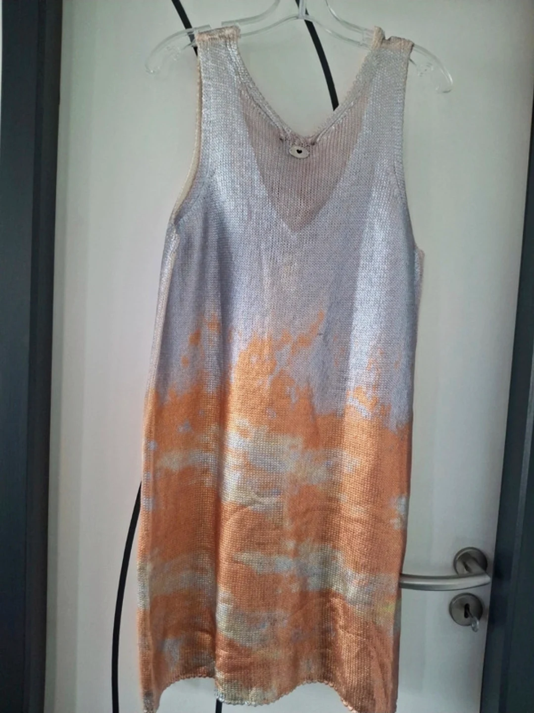 Robe courte en maille métallisée dégradée – T.S.J – taille M
