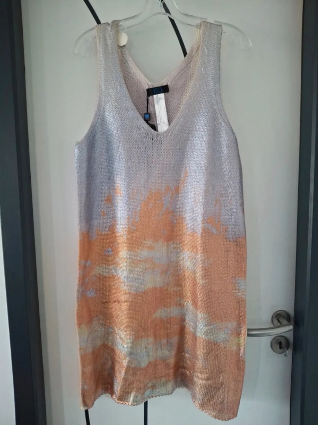 Robe courte en maille métallisée dégradée – T.S.J – taille M 3