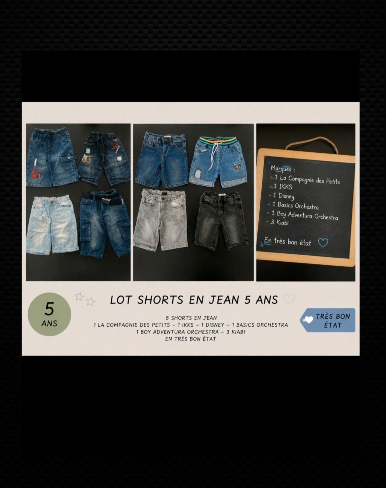 Lot de 8 shorts en jean - Taille 5 ans – Diverse – taille 5 ans / 110 cm