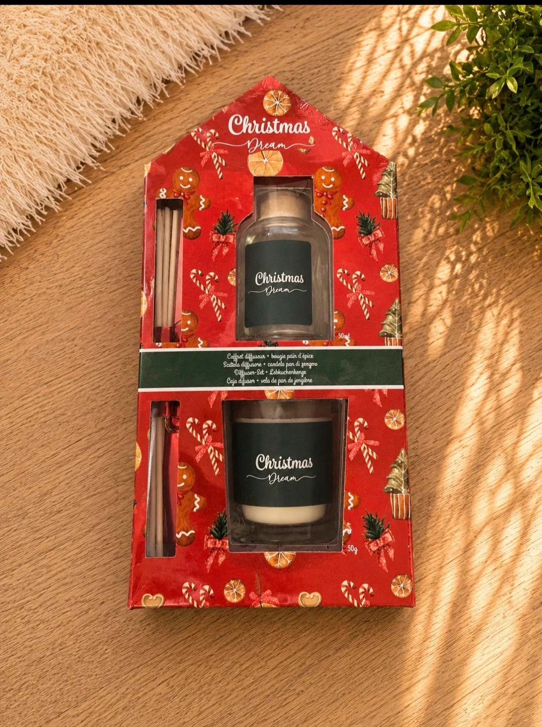 5Coffret Christmas Dream Diffuseur 50 ml + Bougie Parfum Pain d’Épices – Autre