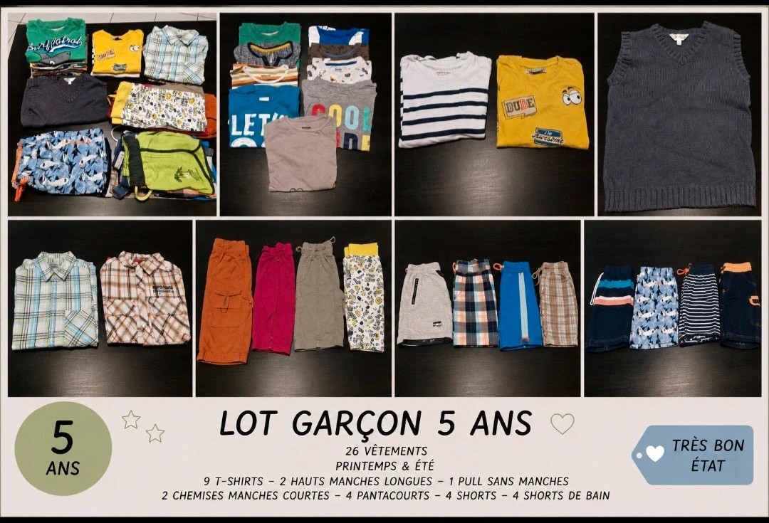 Lot de 26 vêtements / printemps & été / Taille 5 ans – Diverse – taille 5 ans / 110 cm 2