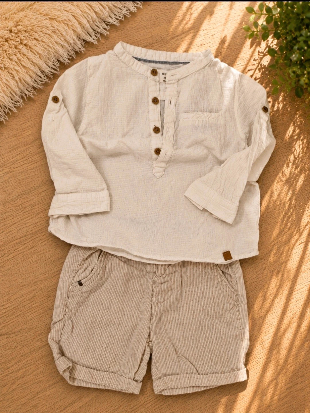 Ensemble Zara bébé 6/9 mois – Chemise et short – Très bon état