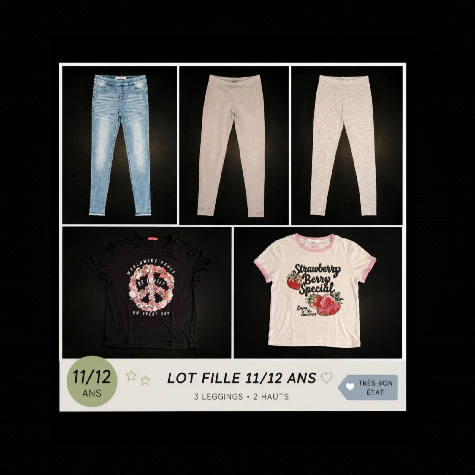Lot de 5 vêtements- Taille 11/12 ans – Diverse – taille 12 ans / 152 cm