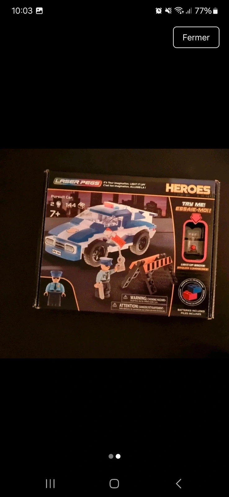 Jeu de construction - Laser Pegs - Voiture de police – Laser Pegs – taille Taille unique 2