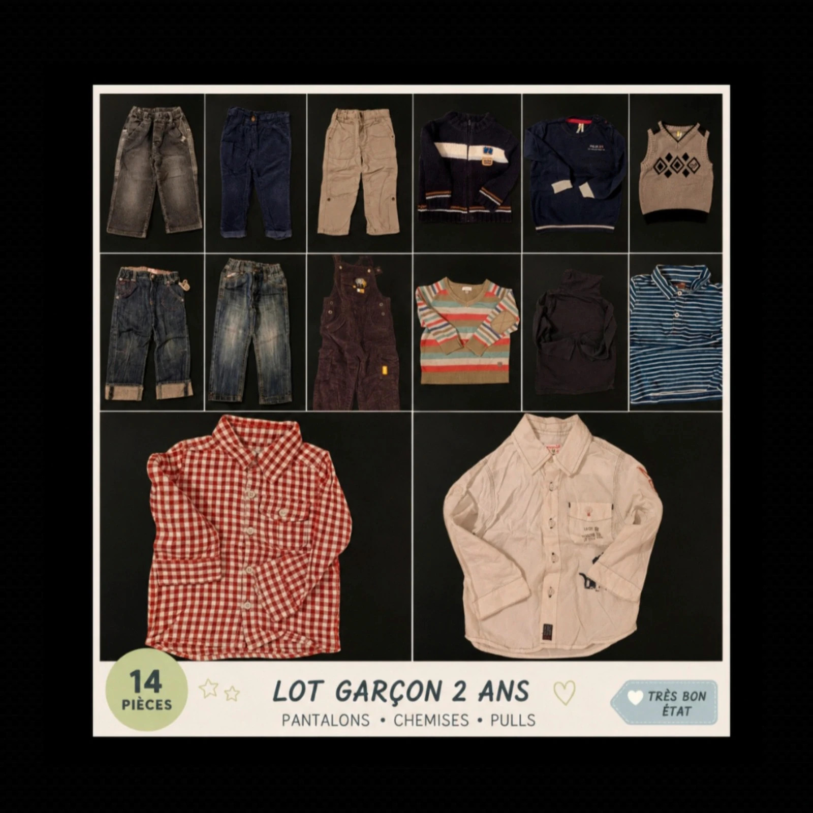 Lot de vêtements- Taille 2 ans - 14 pièces