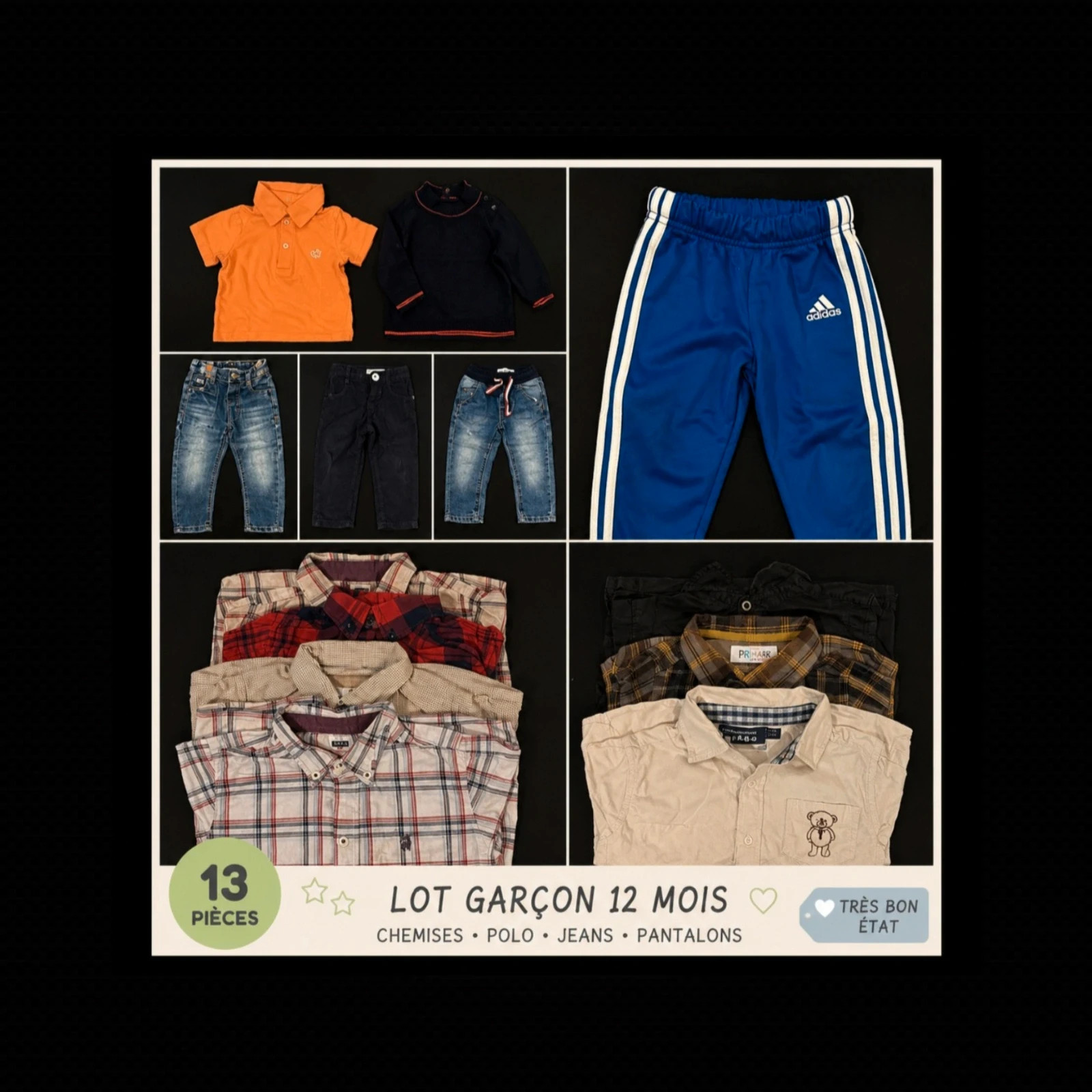 Lot de vêtements - Taille 12 mois - 13 pièces – Diverse – taille 12-18 mois / 80 cm