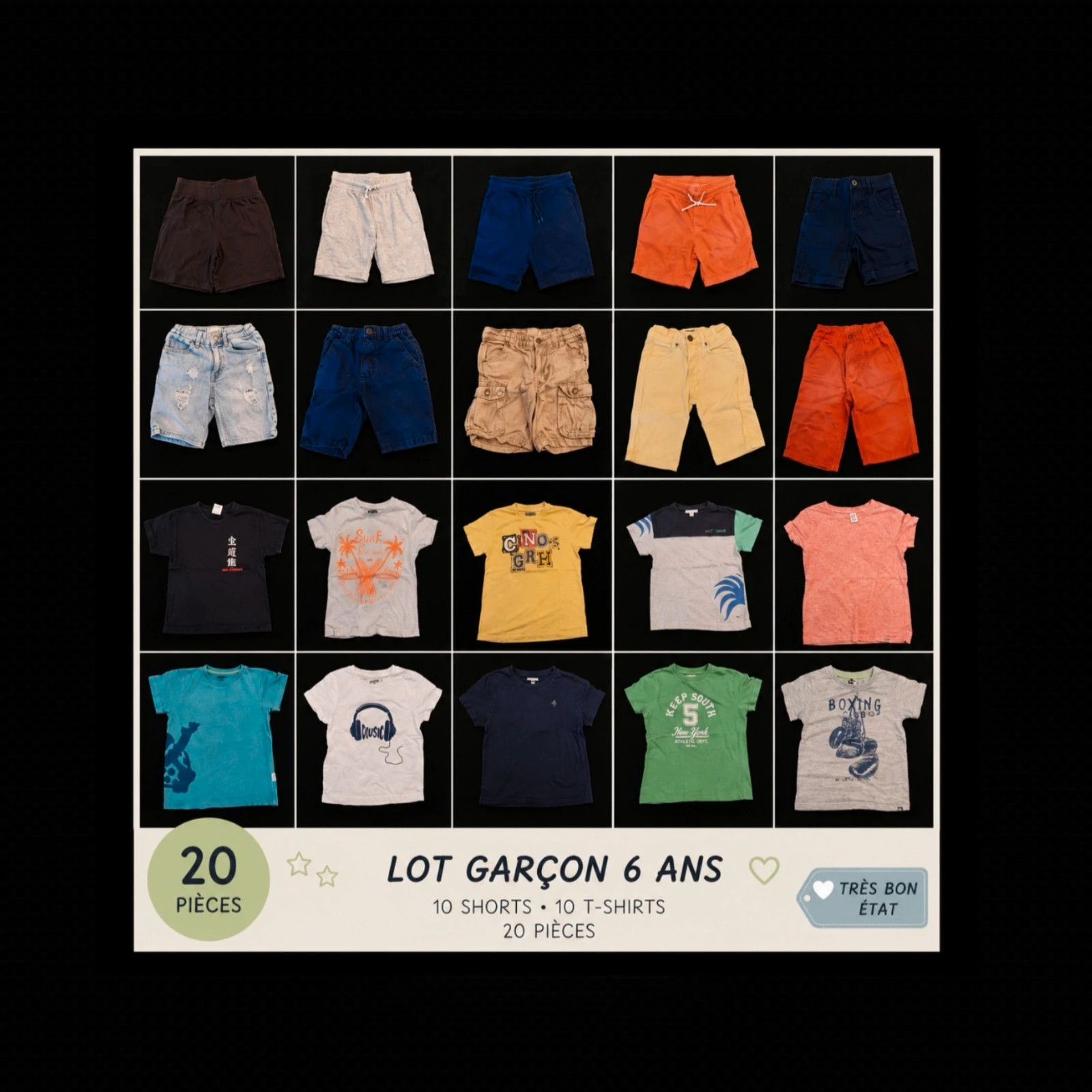 Lot de 20 vêtements pour enfant - Taille 6 ans