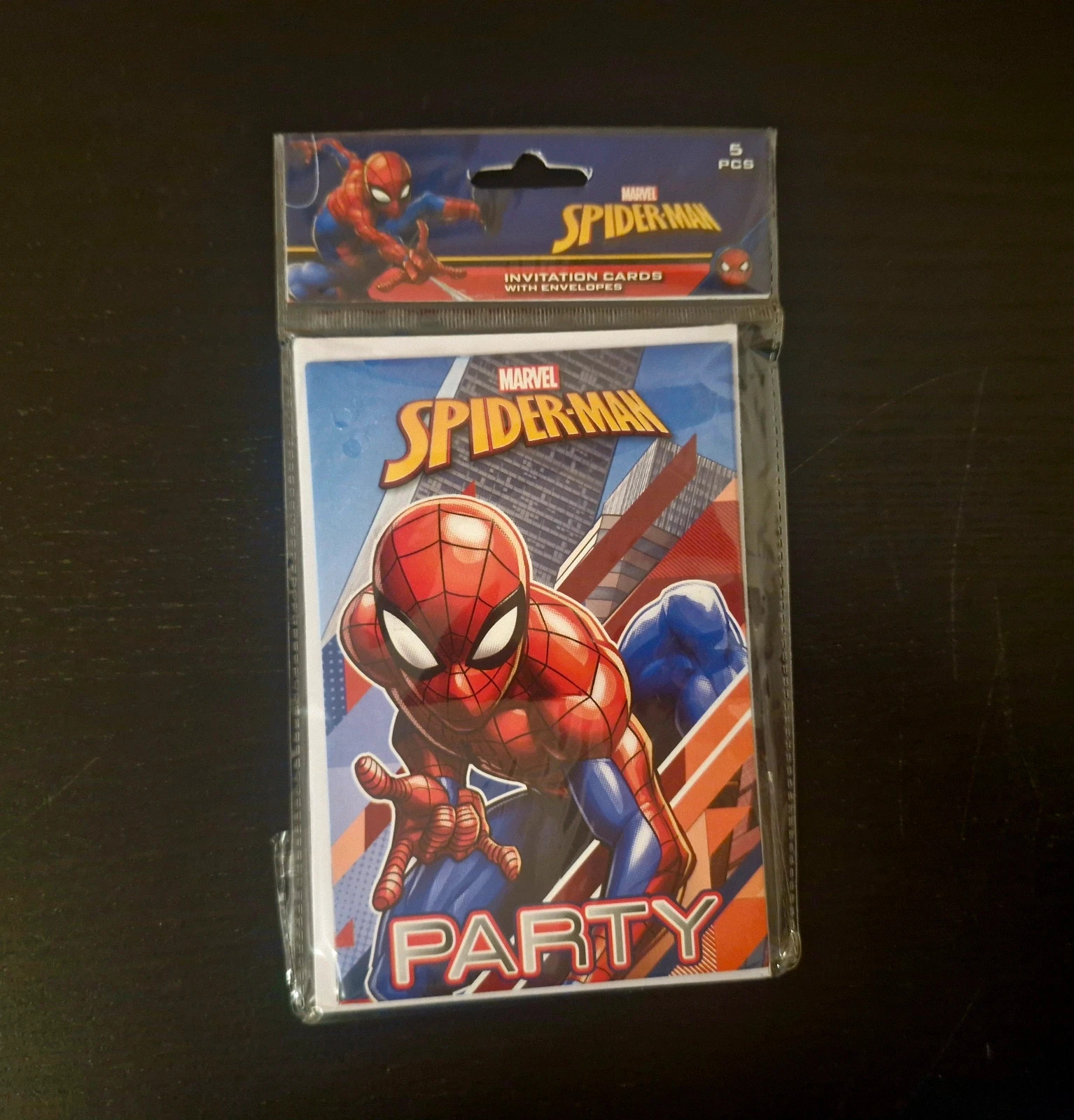 5 cartes invitation anniversaire - Spiderman
