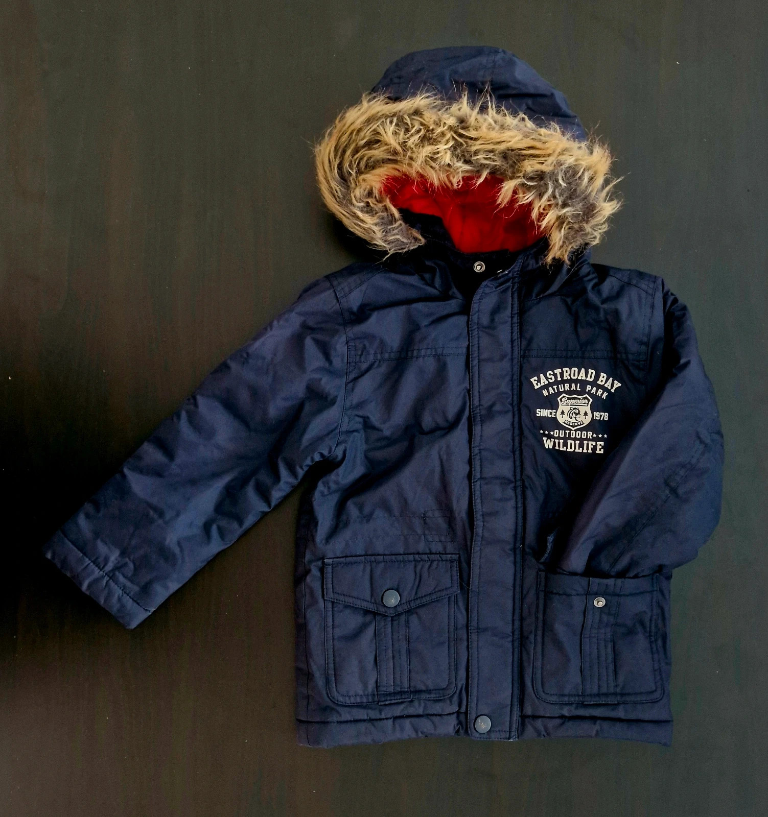 Parka enfant à capuche fourrée – 4 ans