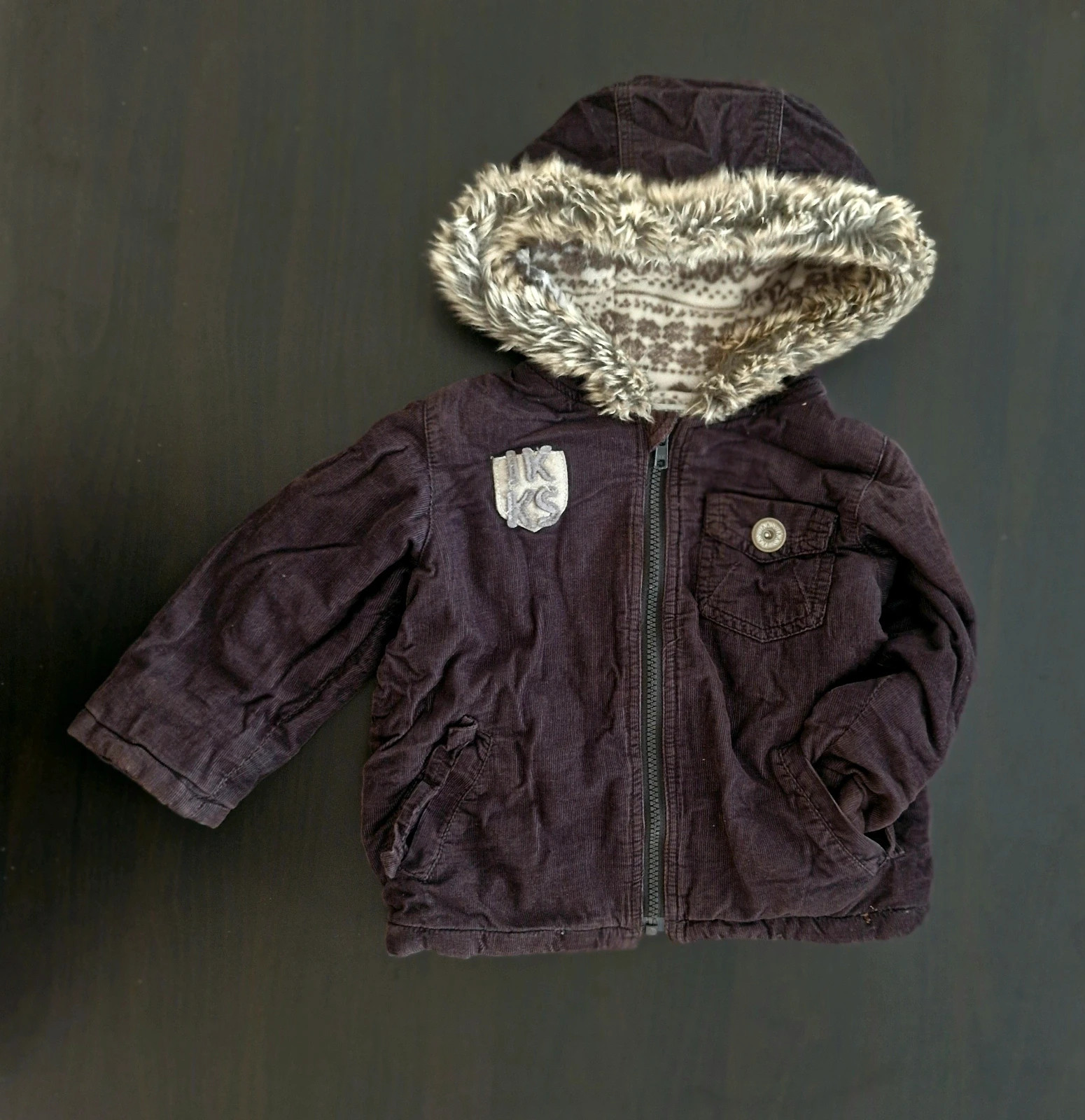Parka IKKS 2 ans / 86- à capuche fourrée – IKKS – taille 18-24 mois / 86 cm
