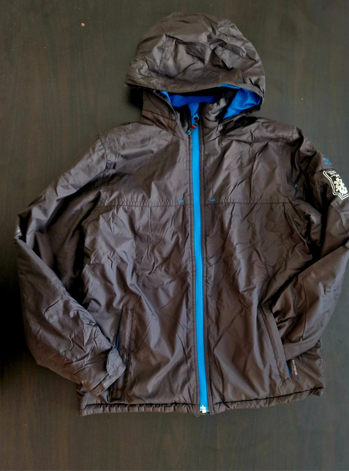 Veste de ski WEDZE enfant 12 ans – noire et bleue à capuche