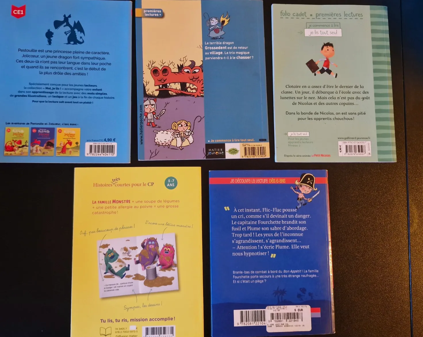 Lot 5 livres Premières lectures - Le Petit Nicolas, Plume le Pirate, Milan – Diverse 3