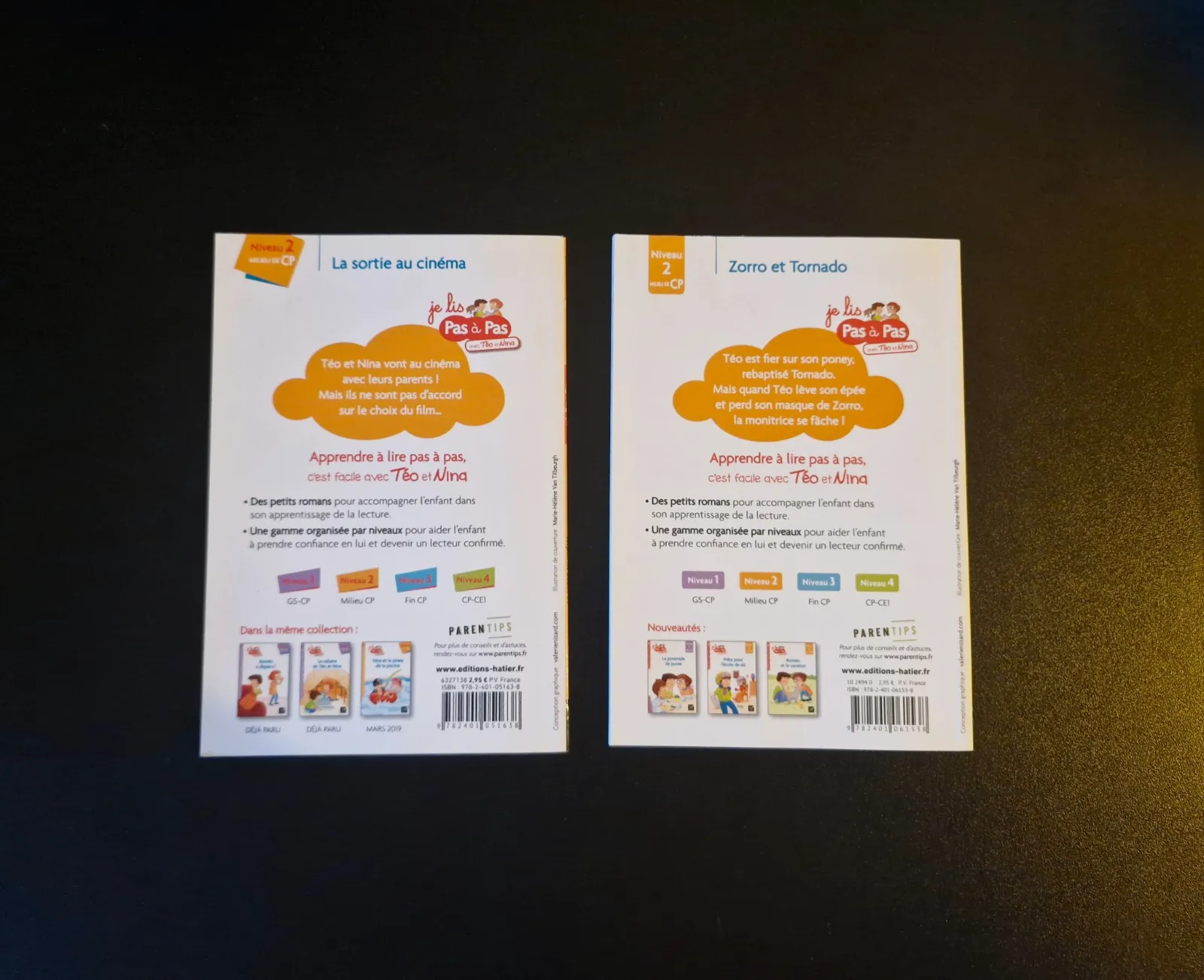 Lot 2 livres Hatier Je lis Pas à Pas - Téo et Nina Niveau 2 CP – Hatier 2