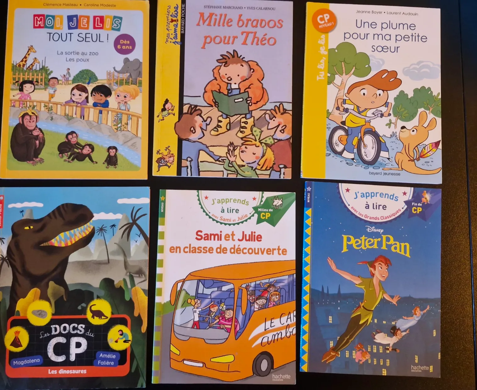 Lot 6 livres apprentissage lecture CP - Sami et Julie, Disney Peter Pan, Docs du – Diverse 2