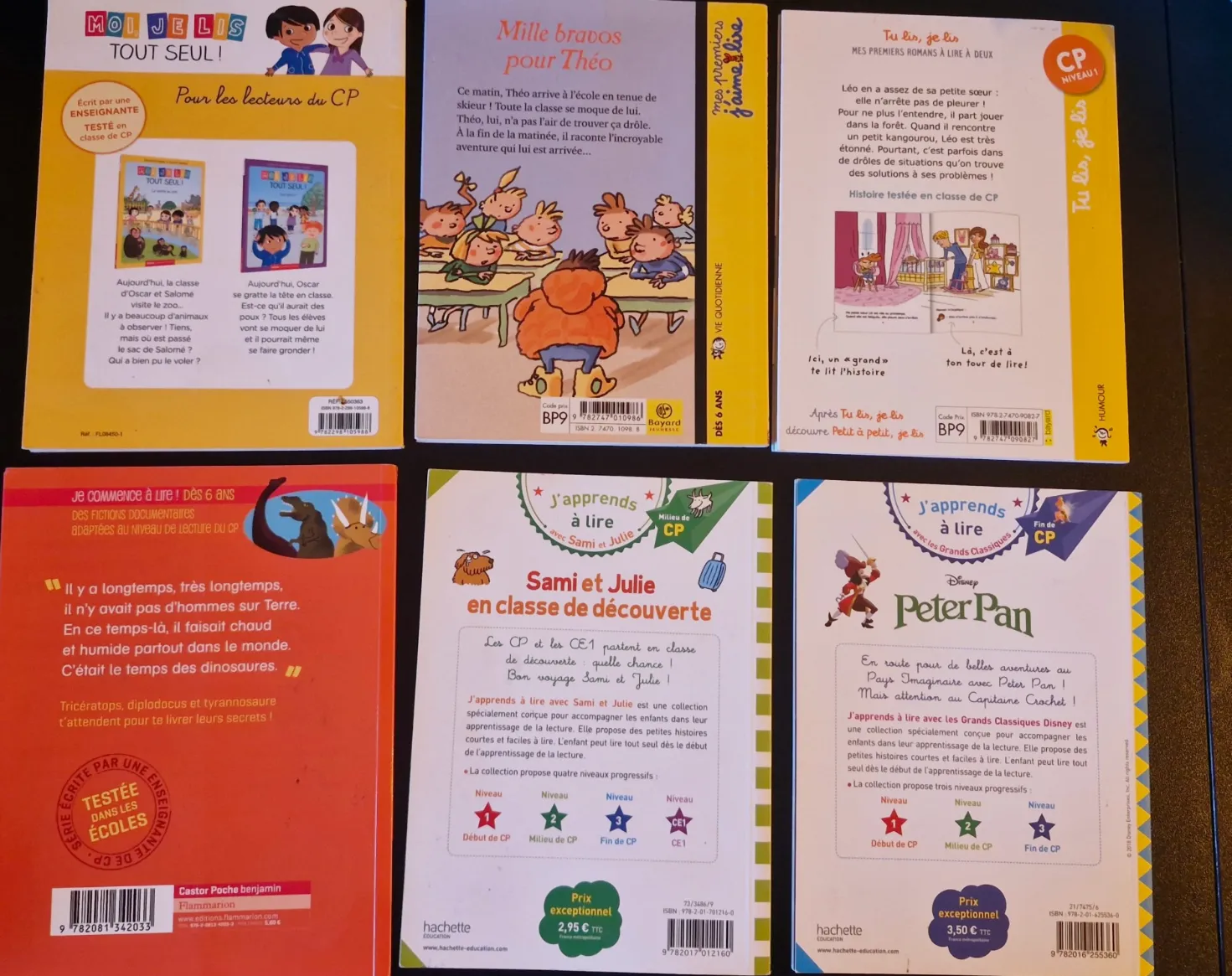 Lot 6 livres apprentissage lecture CP - Sami et Julie, Disney Peter Pan, Docs du – Diverse 3