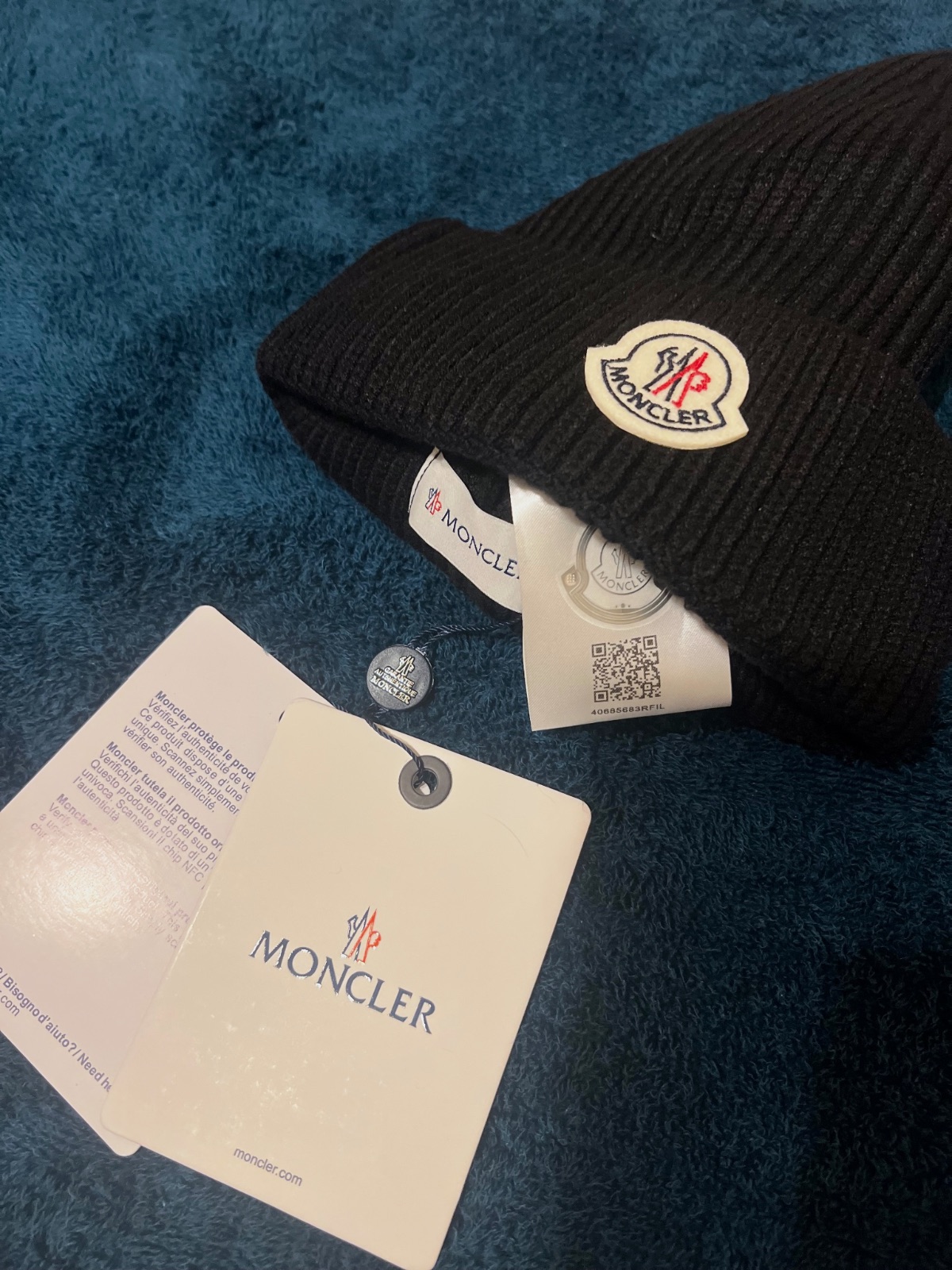 Bonnet en laine noir  – Moncler – taille Taille unique 3