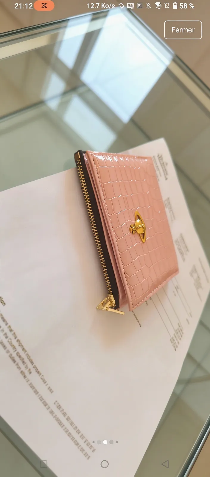 Portefeuille rose avec fenêtre 3