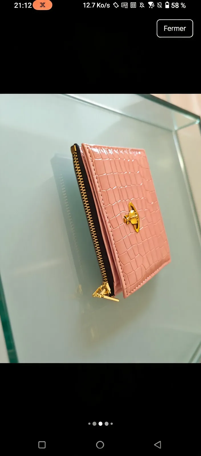Portefeuille rose avec fenêtre 4