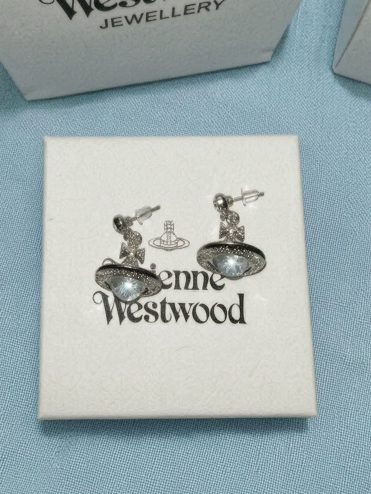 Boucles d'oreilles disco strass argent 3