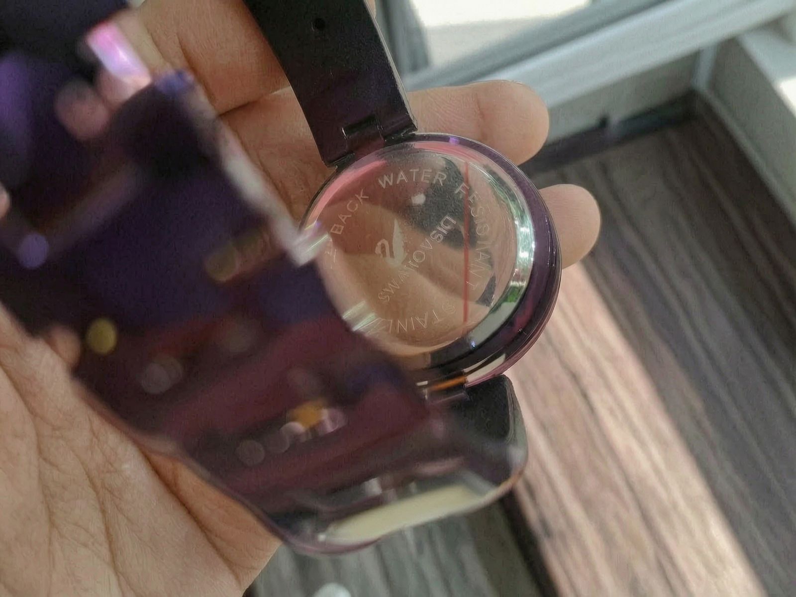 Bracelet cuir violet strass 4