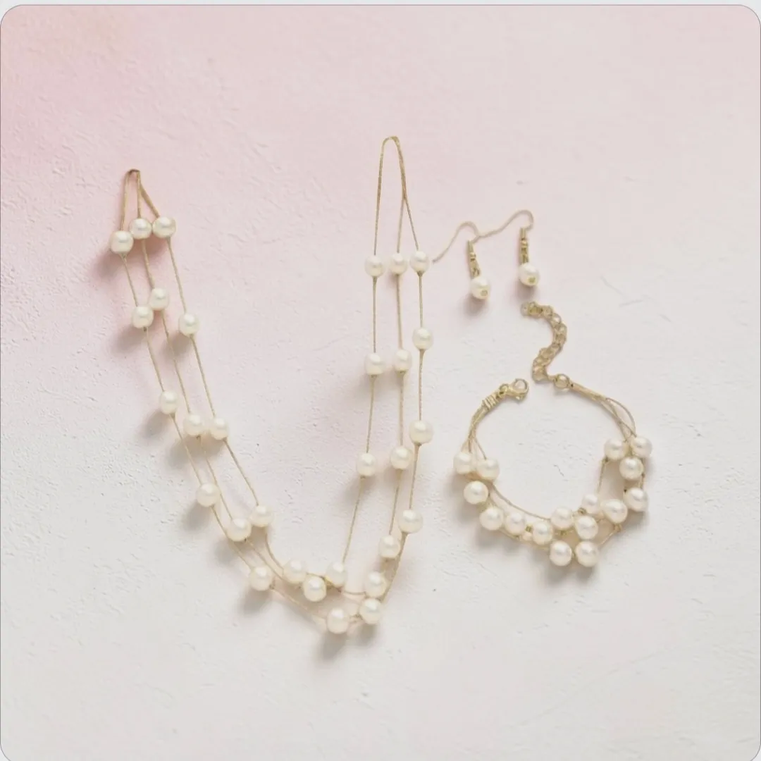 Parure de bijoux perles nacrées blanches – & Other Stories – taille Taille unique 4
