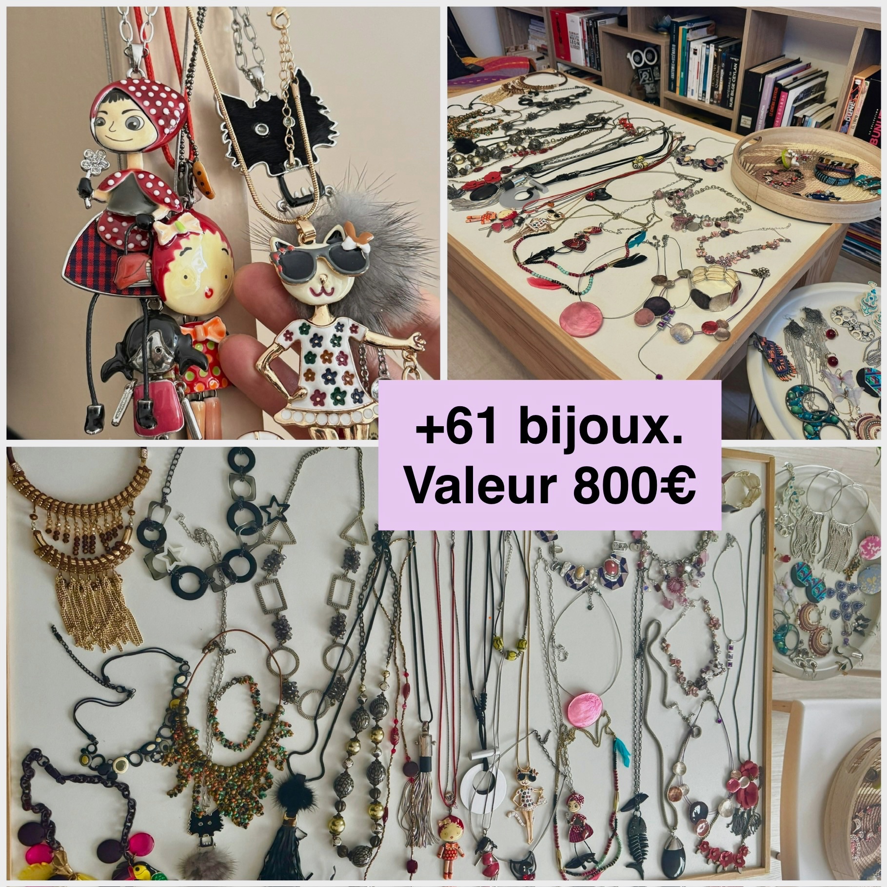 Méga lot colliers/boucles d’oreilles/bracelets/sautoirs / bijoux fantaisie
