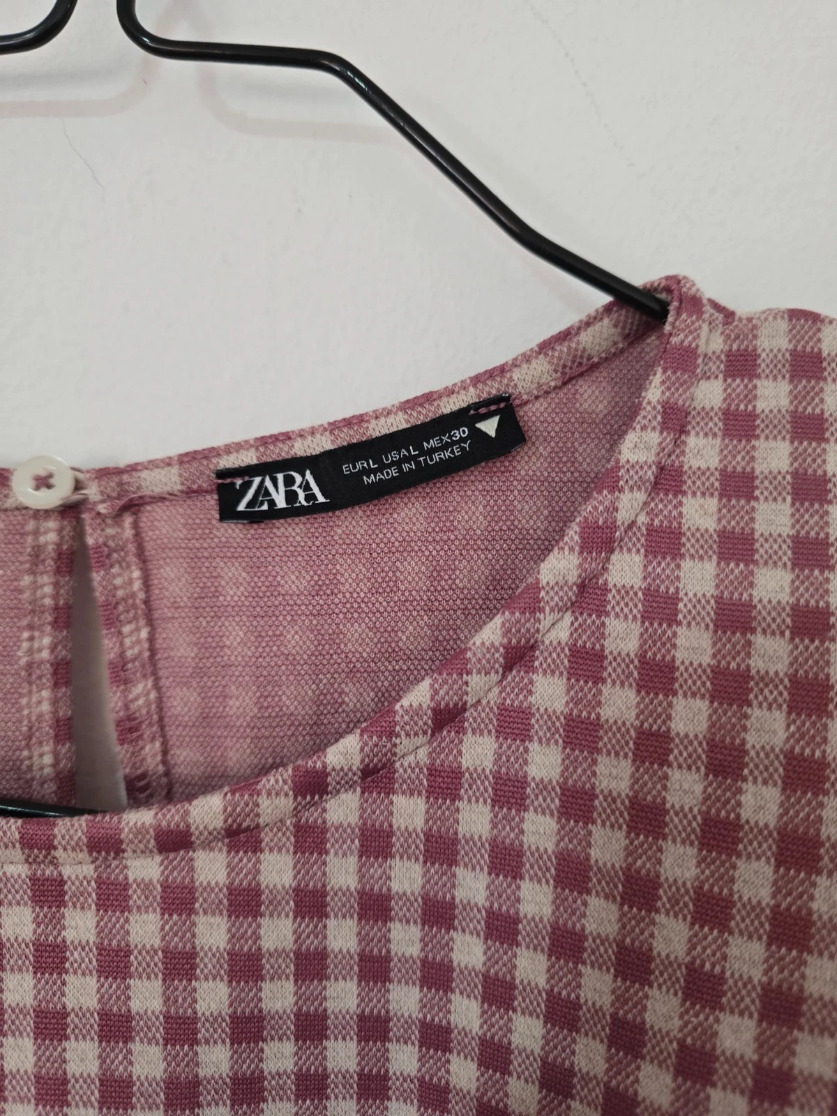 Robe vichy à épaulettes t. L – Zara – taille L 2