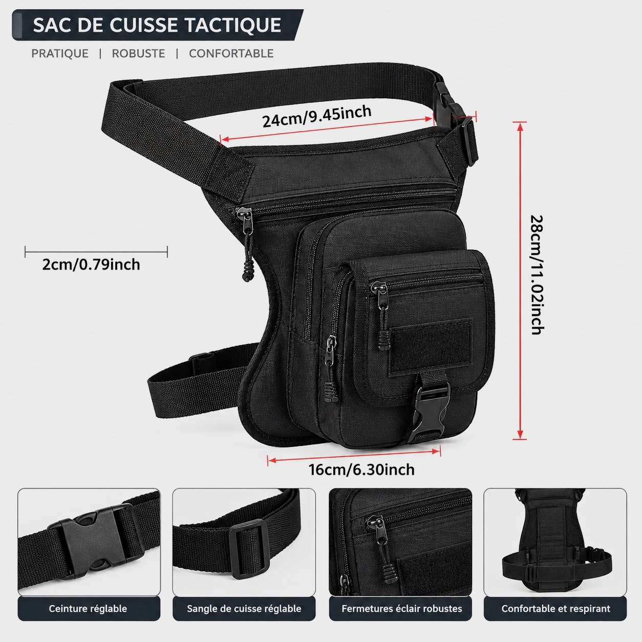 sac de cuisse tactique 