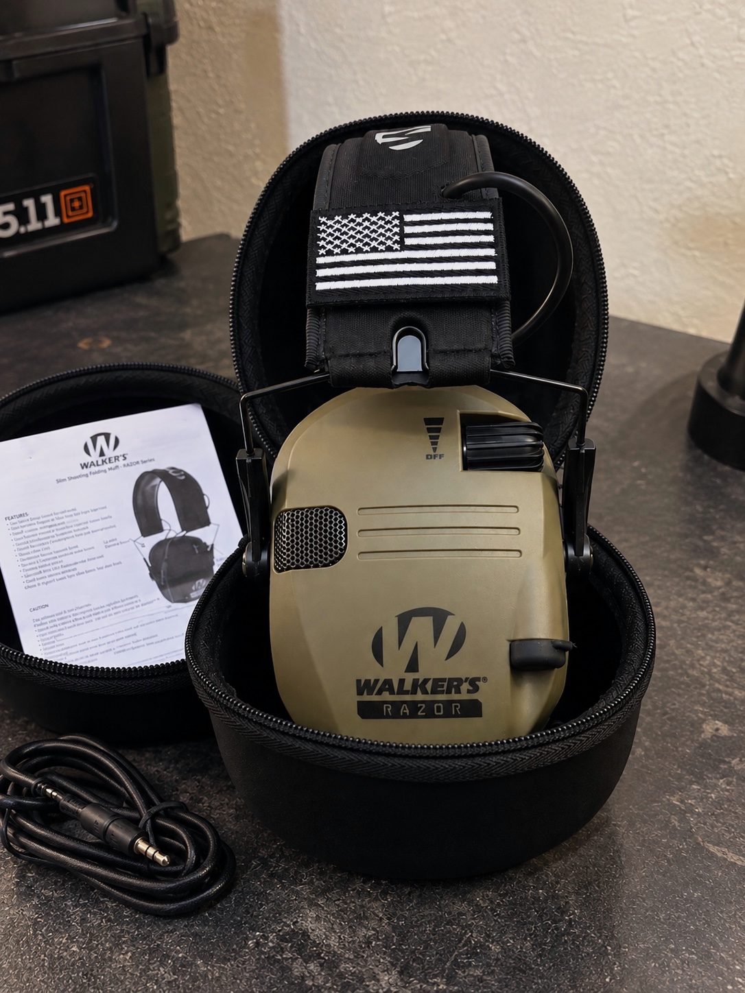 Casque antibruit Walker's Razor Slim avec étui