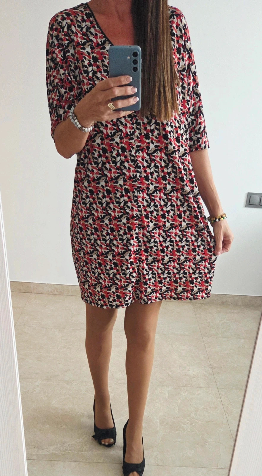 Juvenil vestido crema estampado T-42🖤 – In Extenso – taille XL / 42 / 14