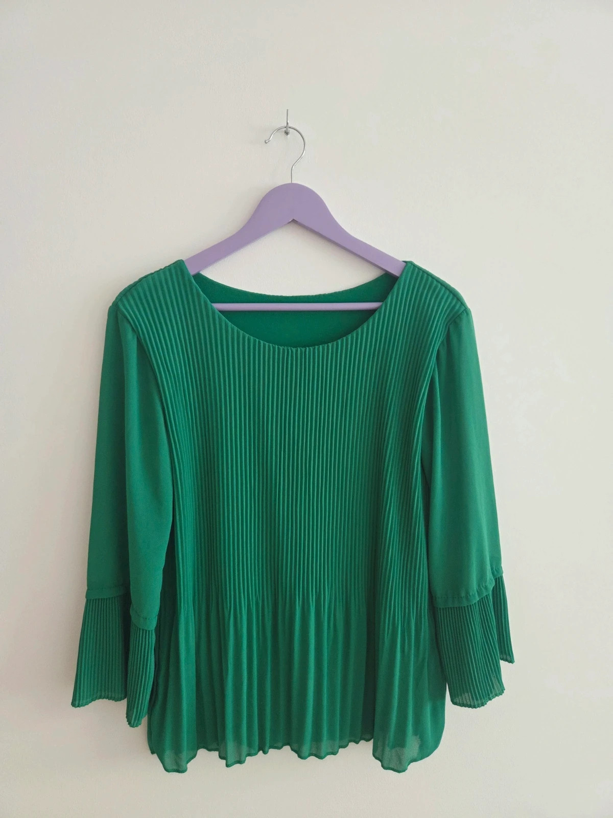 Elegante blusa verde plisada T-38/40💚 – Local – taille L / 40 / 12 2
