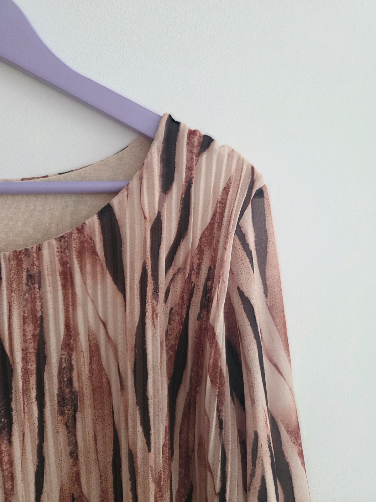 Elegante blusa biege plisada T-38/40🤎 – Local – taille L / 40 / 12 4