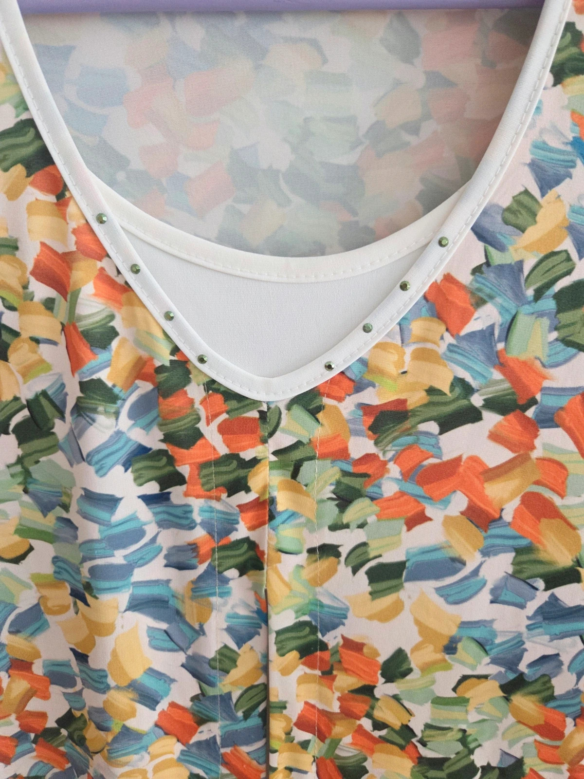 Preciosa camiseta blanco hojas Orange T-46/48🧡 – Local – taille XXXL / 46 / 18 4