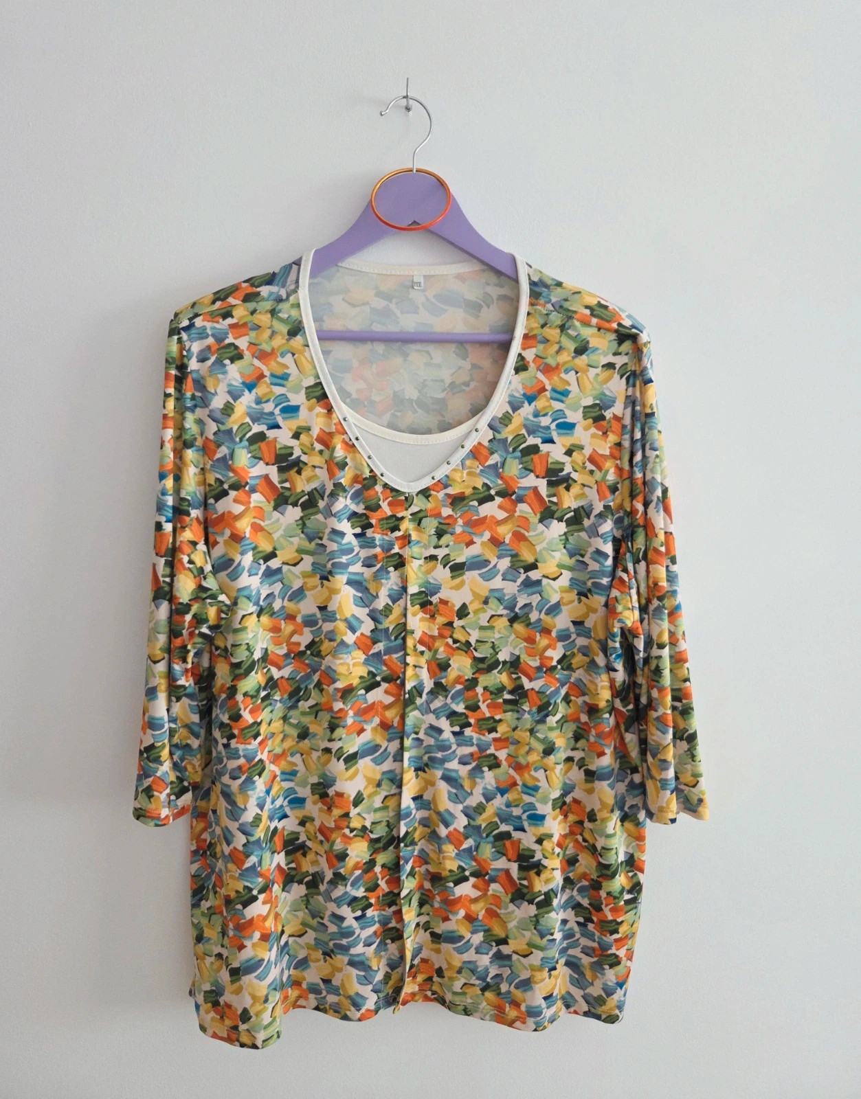 Preciosa camiseta blanco hojas Orange T-46/48🧡 – Local – taille XXXL / 46 / 18 2