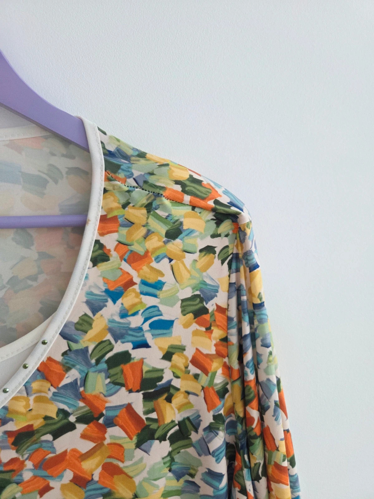 Preciosa camiseta blanco hojas Orange T-46/48🧡 – Local – taille XXXL / 46 / 18 5