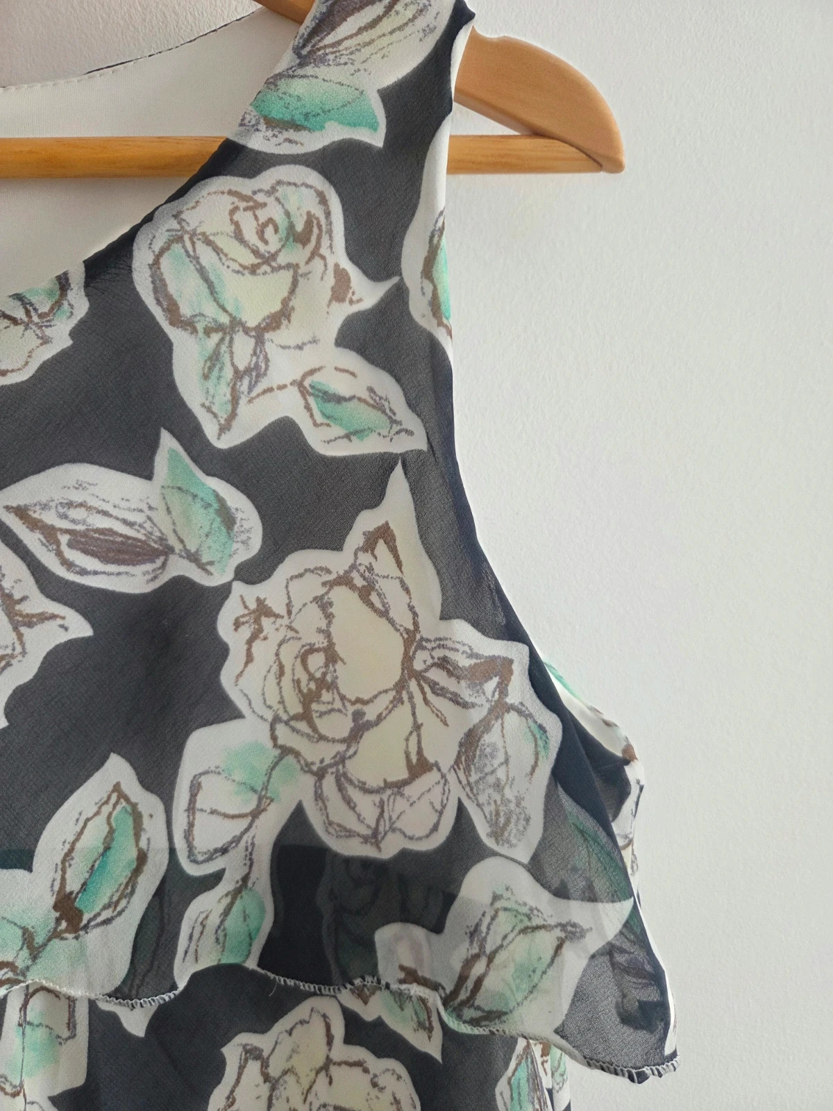 Precioso vestido volantes marino flores T-40 – Cerezas – taille L / 40 / 12 4