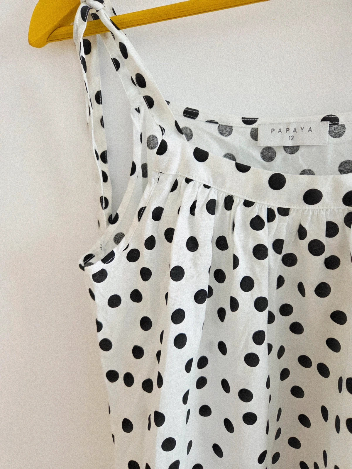 Juvenil blusa blanca topos Negros T-40/42🖤 – Papaya – taille L / 40 / 12 3