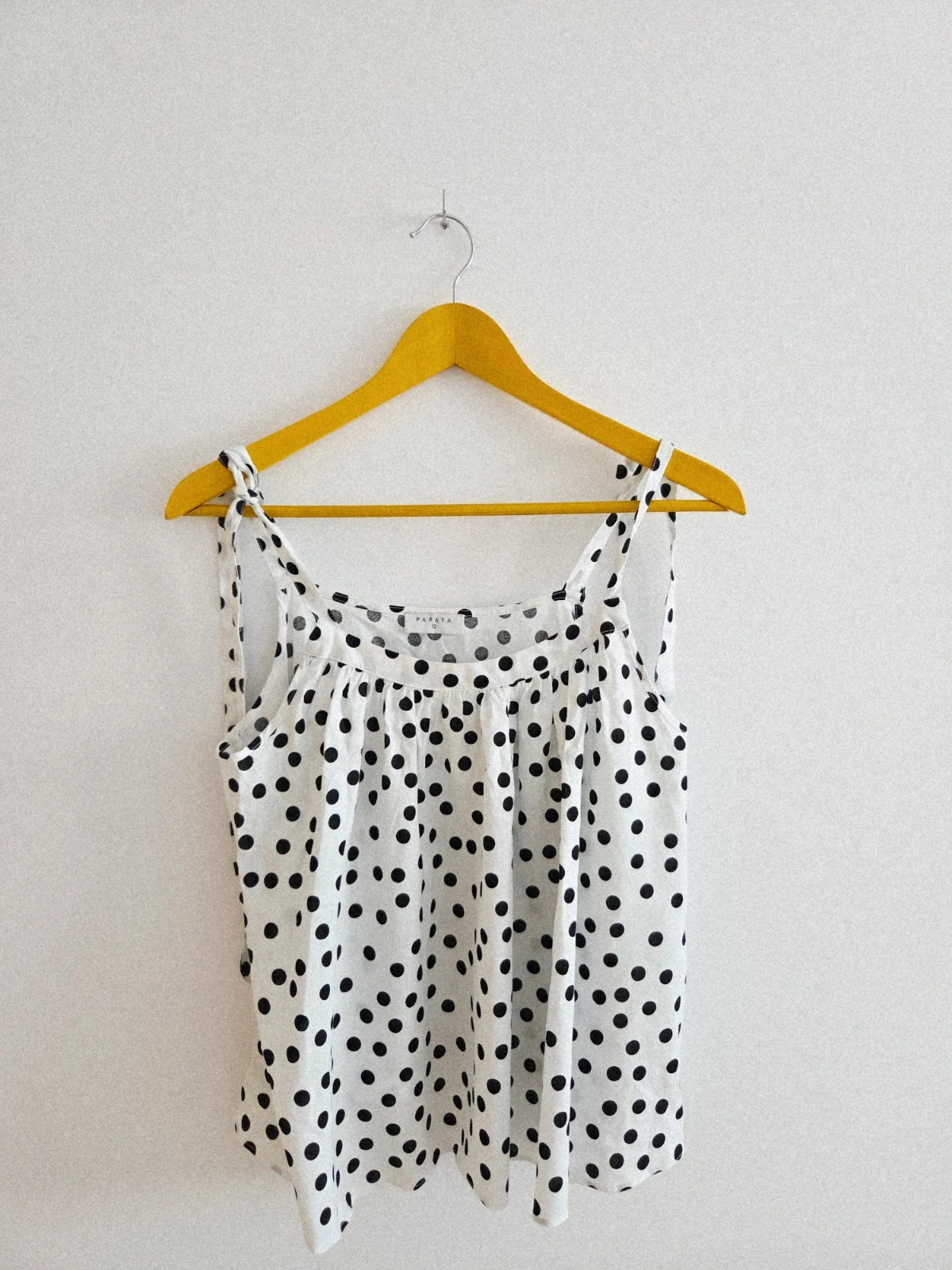 Juvenil blusa blanca topos Negros T-40/42🖤 – Papaya – taille L / 40 / 12 2