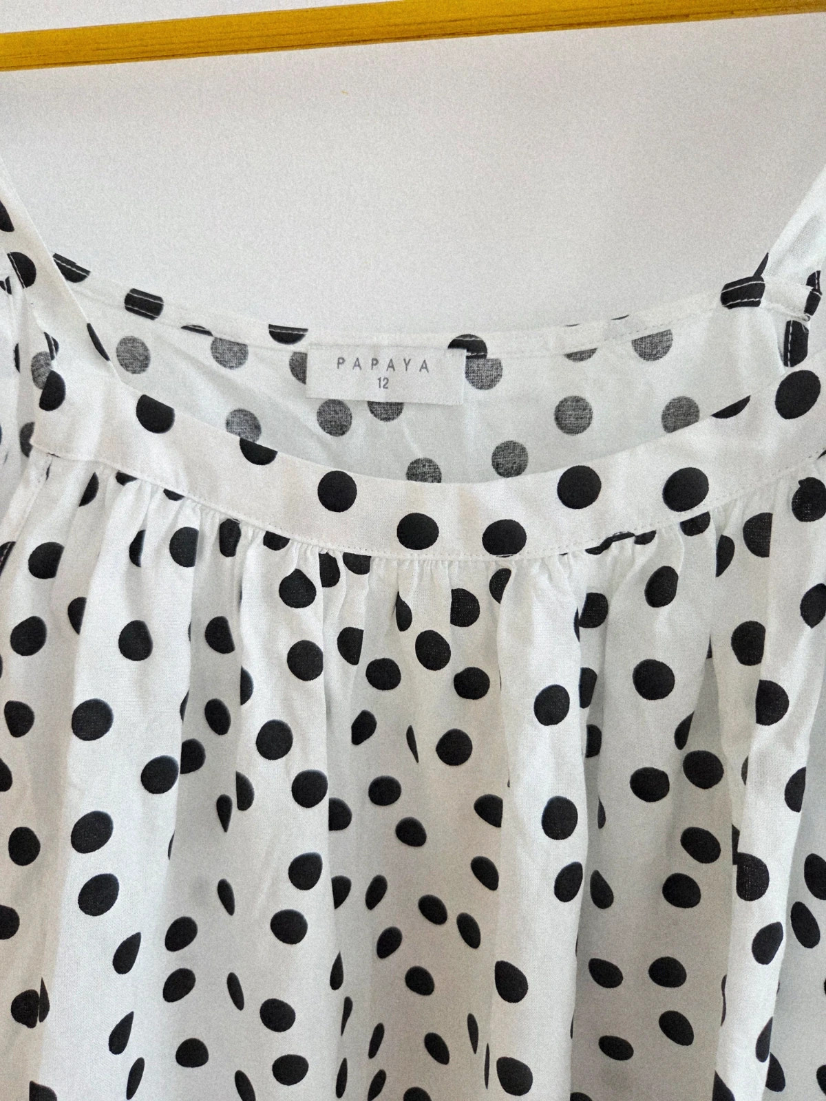 Juvenil blusa blanca topos Negros T-40/42🖤 – Papaya – taille L / 40 / 12 4