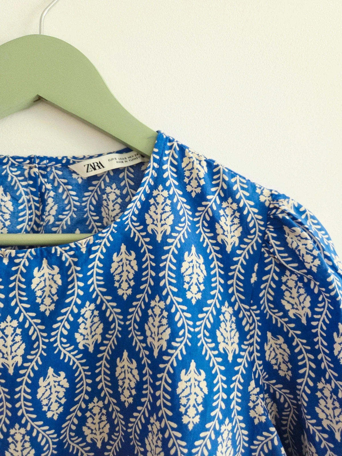 Preciosa blusa azul flores Cotton Zara 💙 T-S/M – Zara – taille S / 36 / 8 4