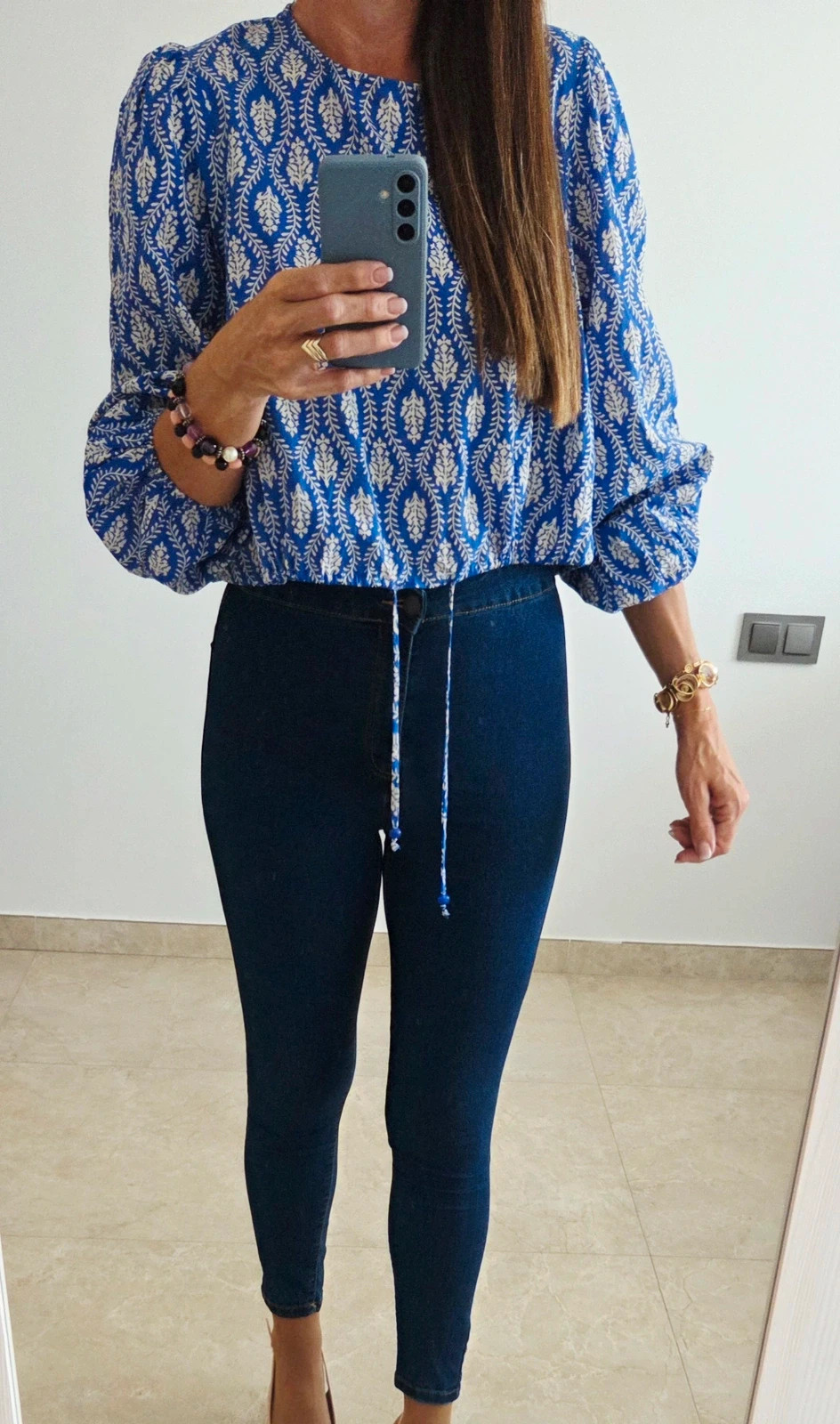 Preciosa blusa azul flores Cotton Zara 💙 T-S/M – Zara – taille S / 36 / 8