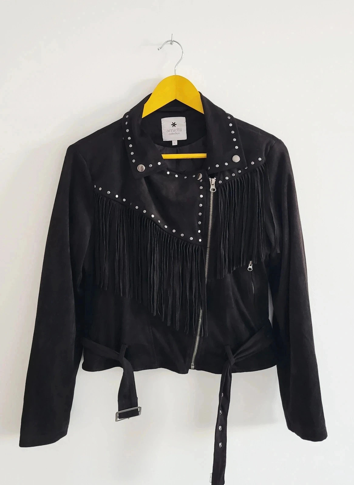 Original chaqueta negra flecos 🖤 T-M Amichi – Amichi – taille M / 38 / 10 3
