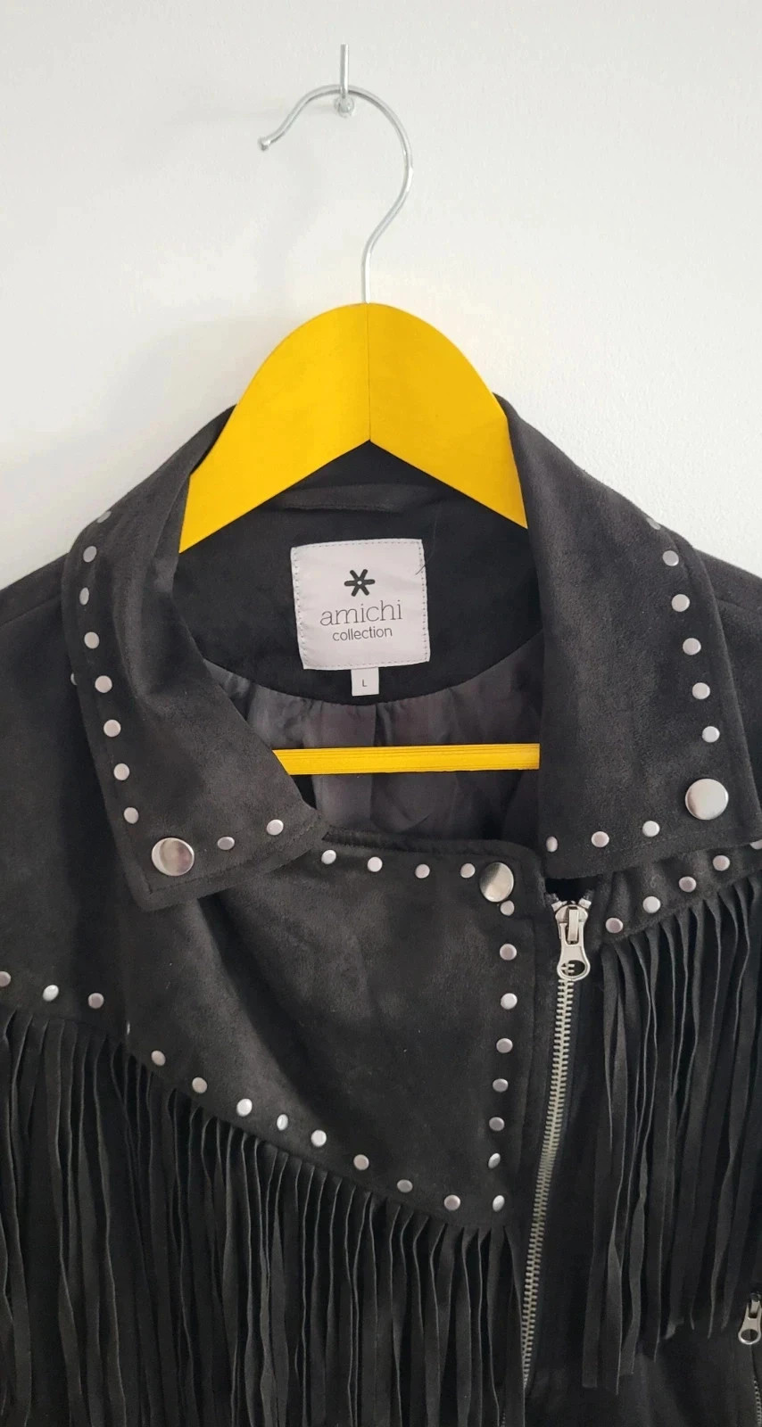 Original chaqueta negra flecos 🖤 T-M Amichi – Amichi – taille M / 38 / 10 5