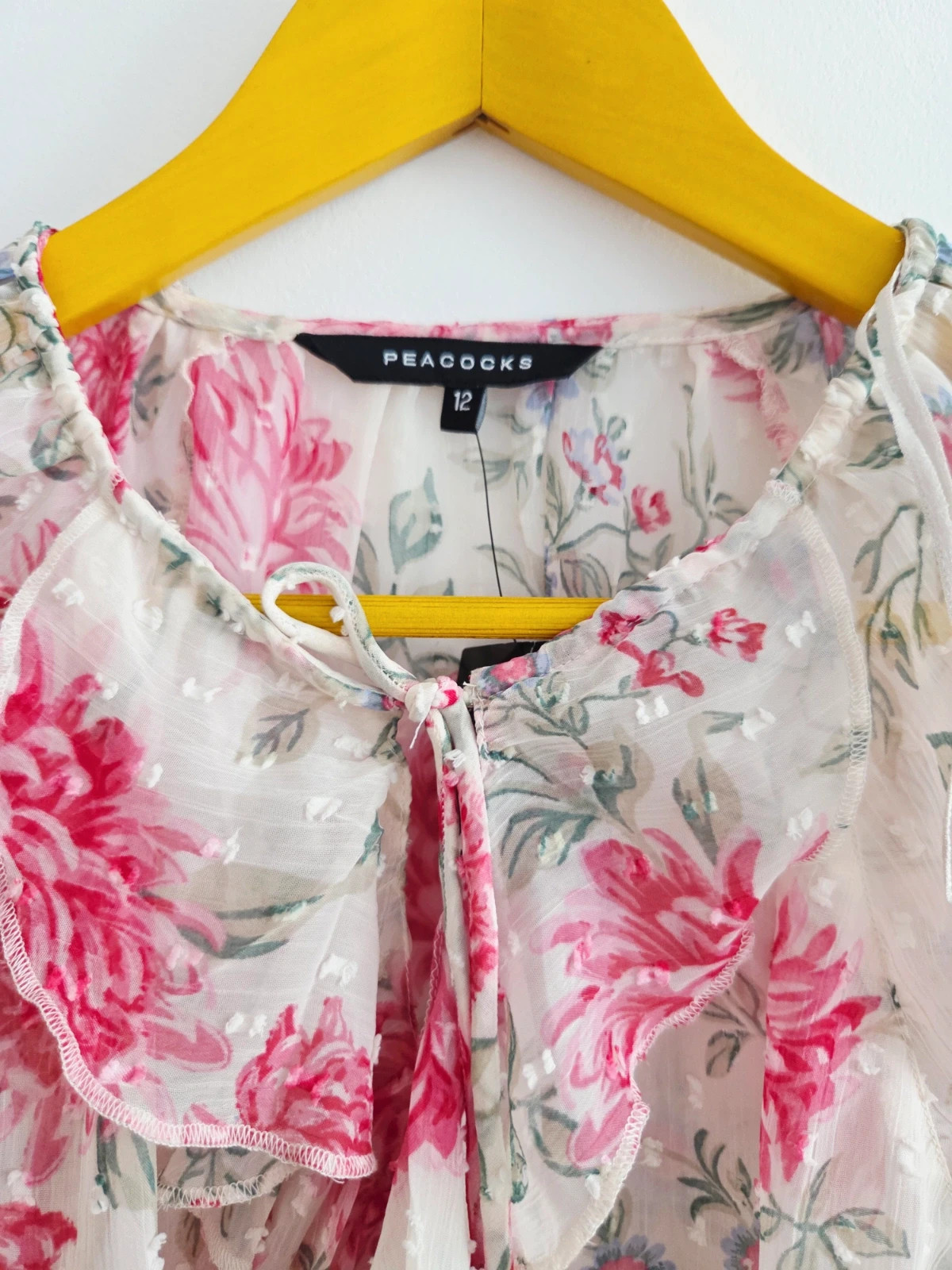 Romantica blusa crema flores 🌸 T-L – Peacocks – taille L / 40 / 12 4