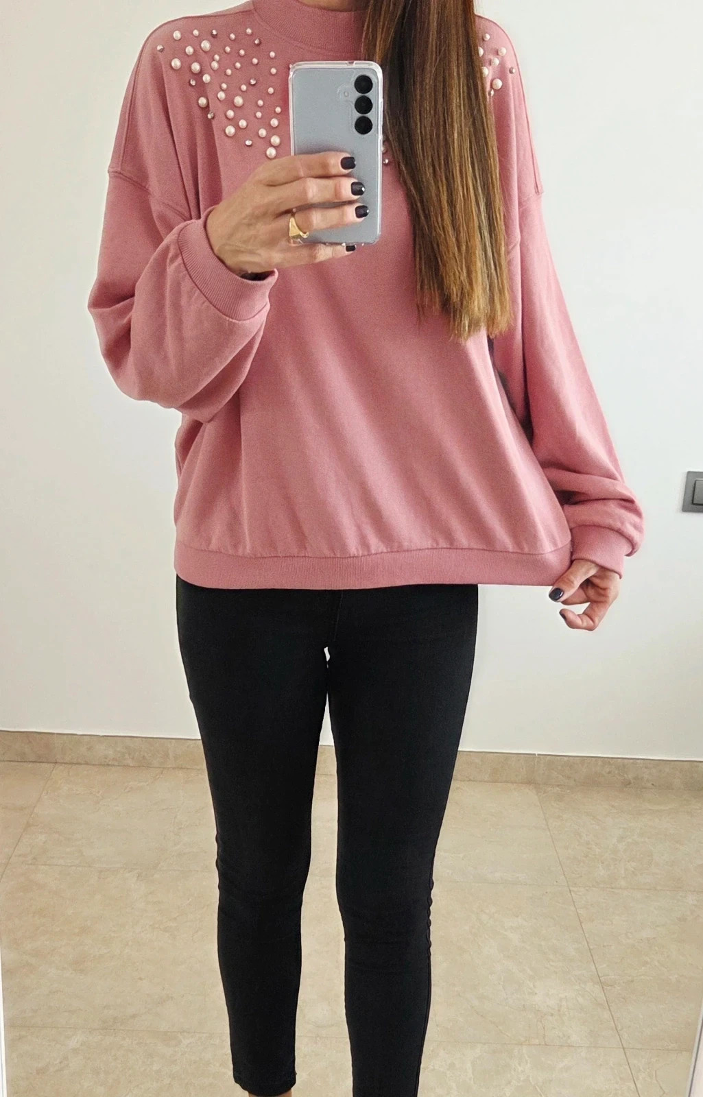 Original sudadera rosa palo pedreria T-40/42🩷 – taille L / 40 / 12 2
