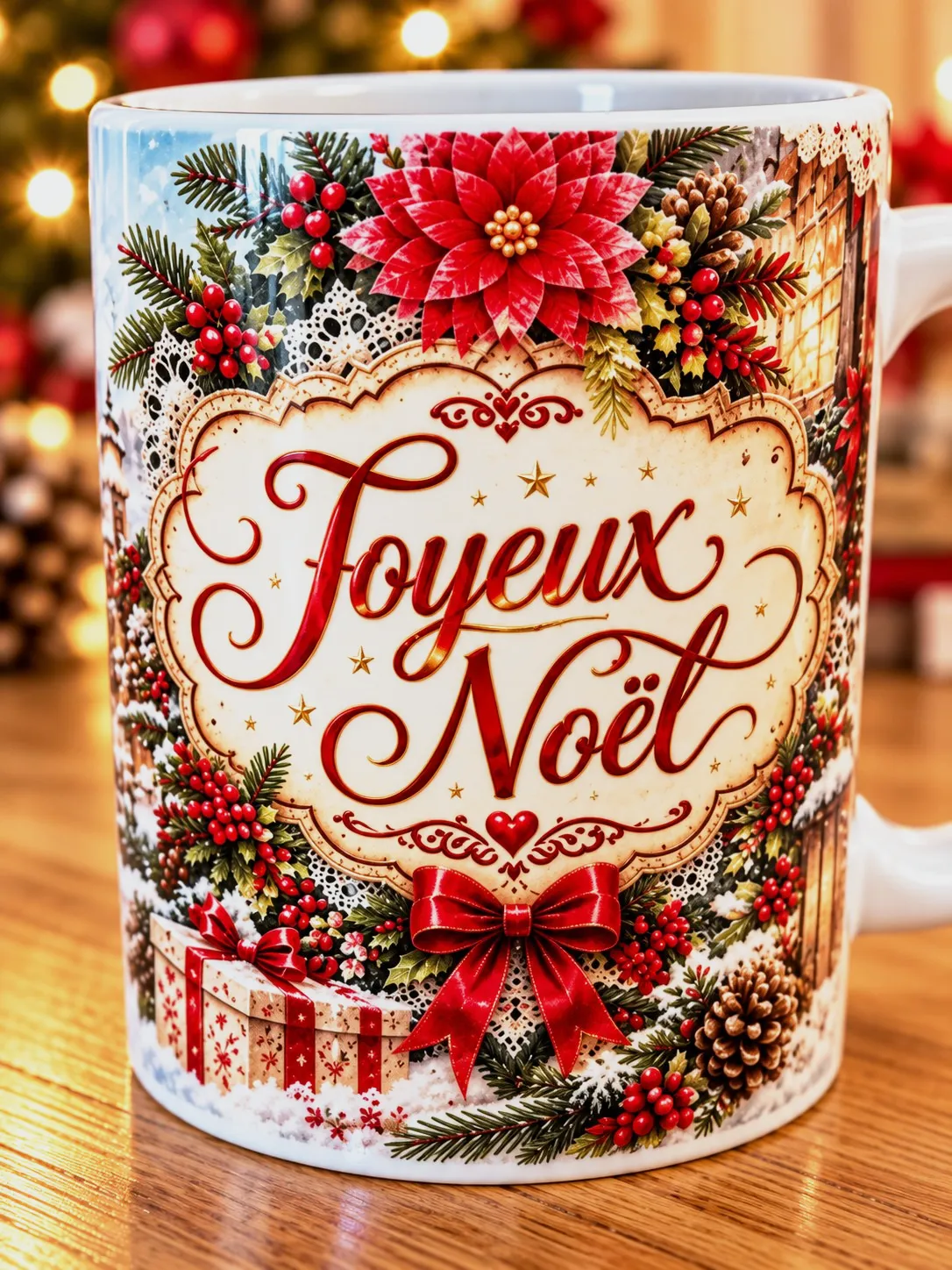 Mug de Noël Joyeux Noël illustration victorienne – sans marque 2