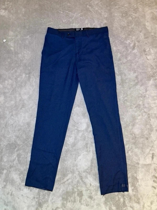 Pantalon - bleu foncé - taille 40 (W32 L32) - coupe droite - tissu texturé