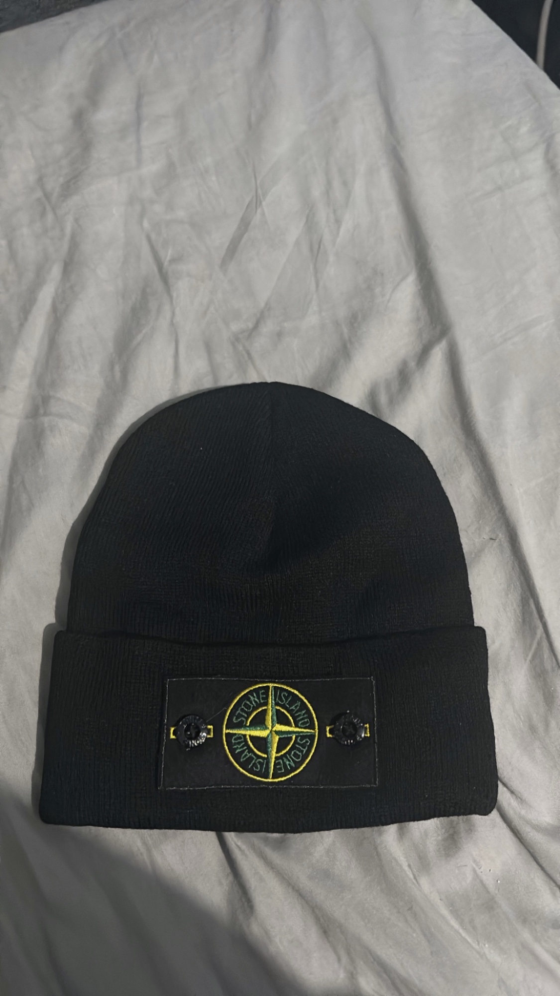 Bonnet en maille noir Stone Island