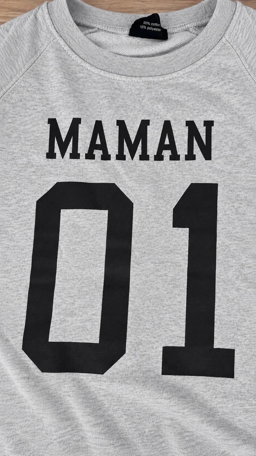 Sweat gris femme MAMAN 01 – Sweatshirt col rond style varsity – Sweat gris femme MAMAN 01 – Sweatshirt col rond st – taille S / 36 / 8 2