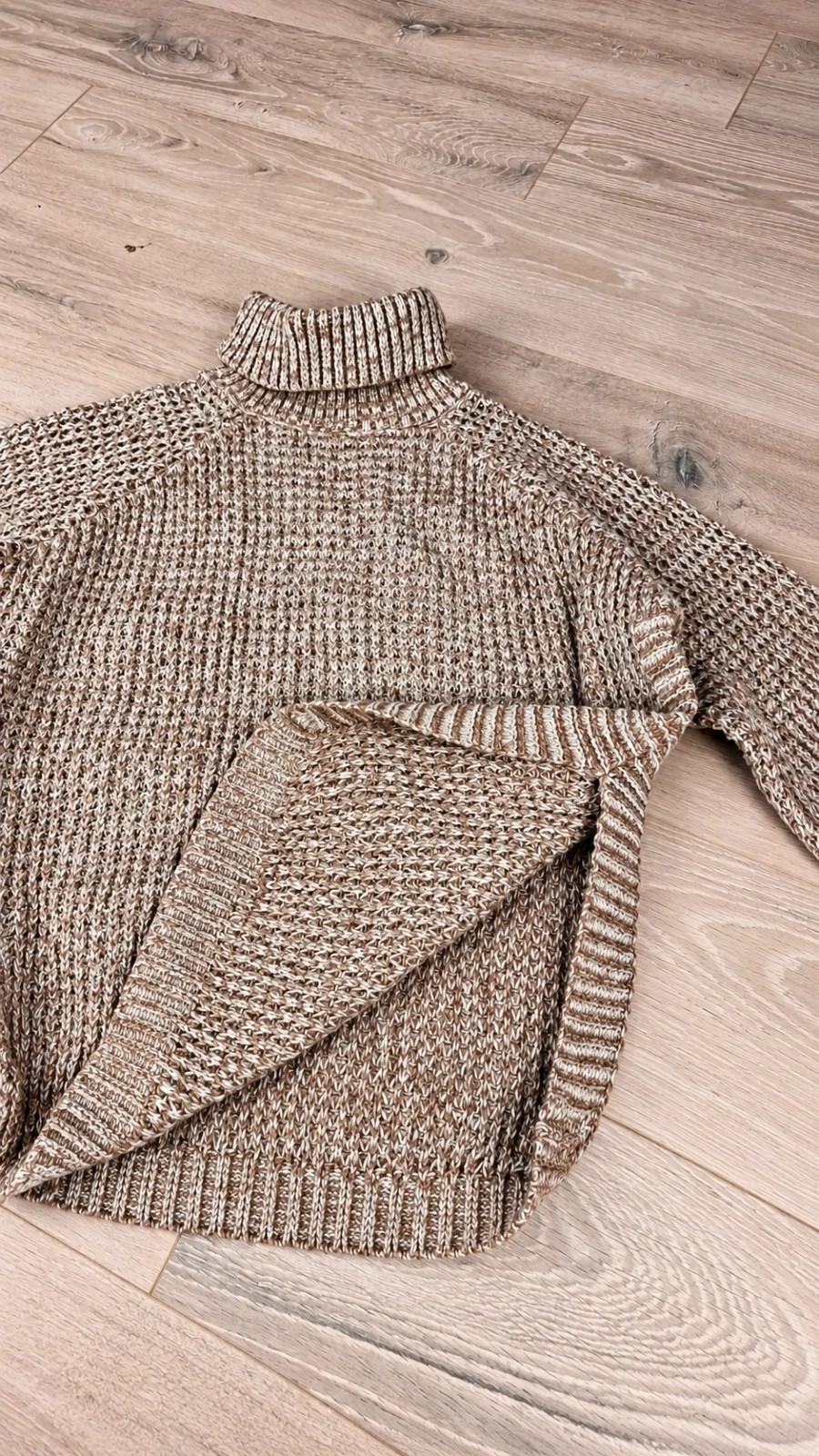 Pull col roulé SHEIN en grosse maille beige & marron chiné – Taille S- très bon état – Shein – taille S / 36 / 8 2